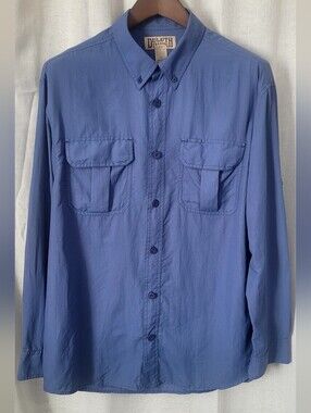 Duluth Trading Co Men’s Blue Button-Down Work Shirt